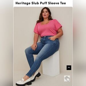 NWT Torrid Heritage Slub Puff Sleeve Tee 3X